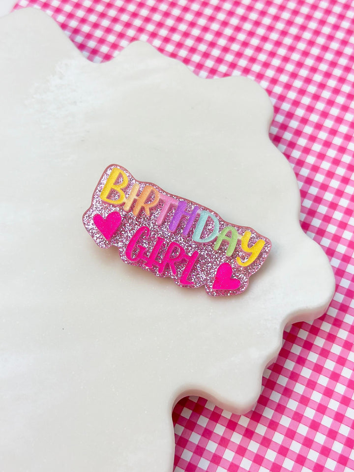 Birthday Girl Glitter Hair Clip