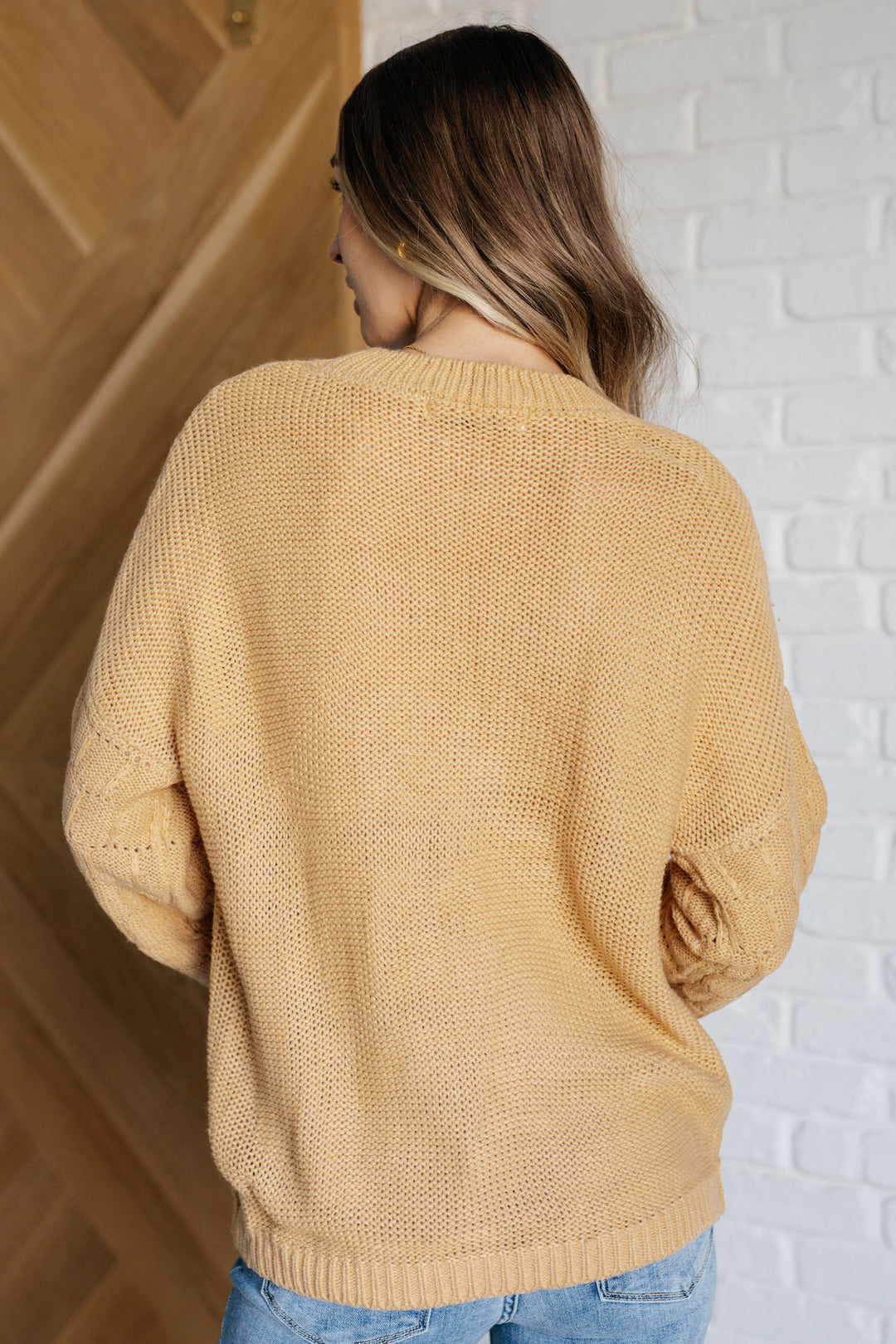 Bubbly Personality Bubble Sleeve Sweater in Wheat - 12/5