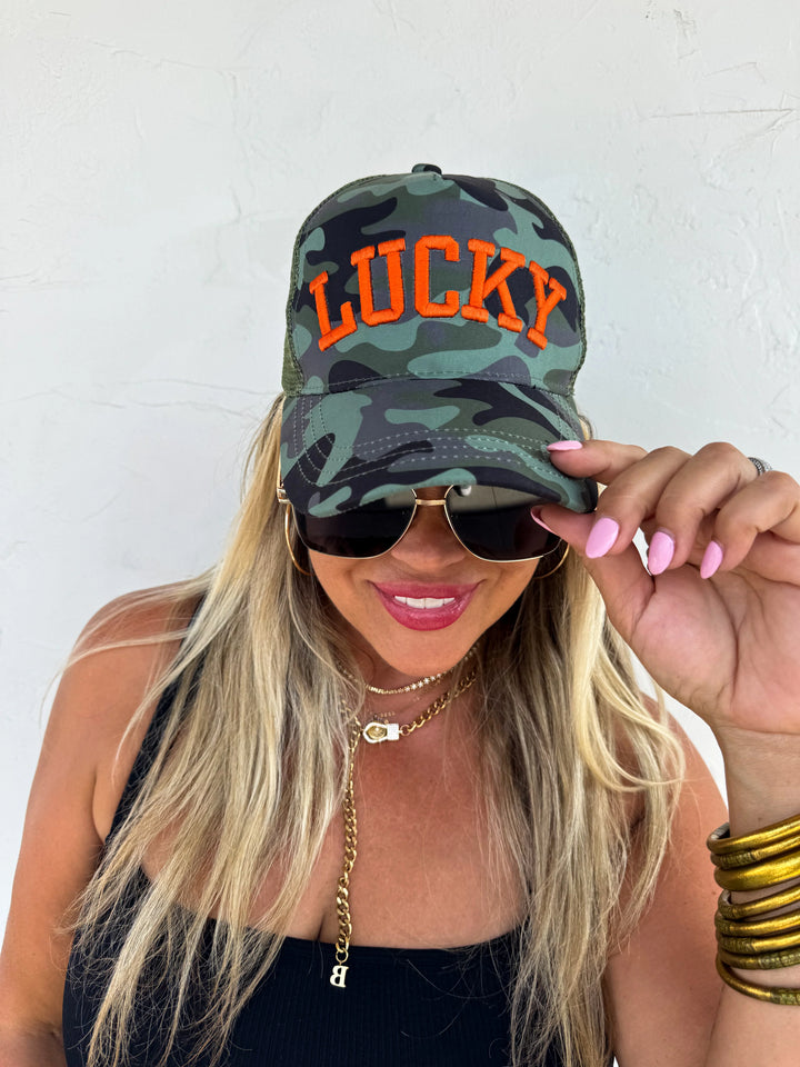 Preorder: 'Lucky' Camo Trucker Hat by Blakeley (Ships Late October)