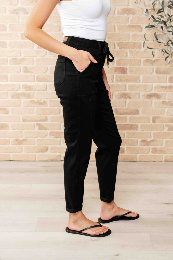 Carmen Double Cuff Joggers in Black by Judy Blue