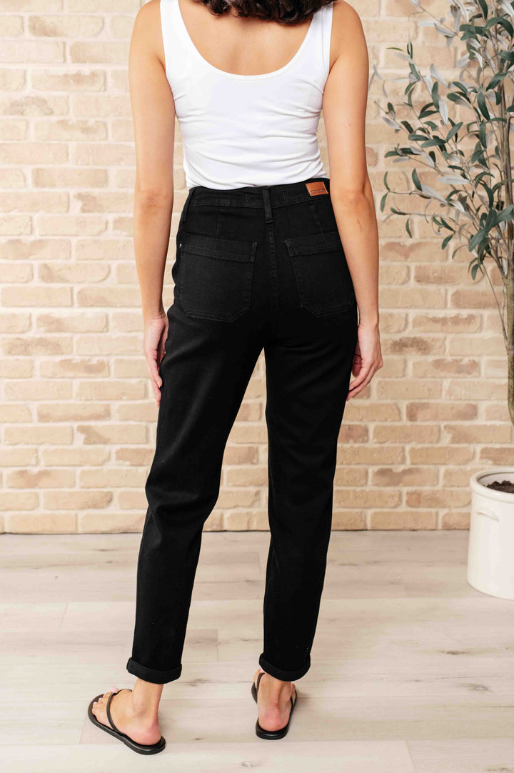 Carmen Double Cuff Joggers in Black by Judy Blue