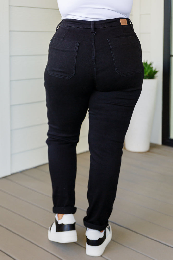 Carmen Double Cuff Joggers in Black by Judy Blue