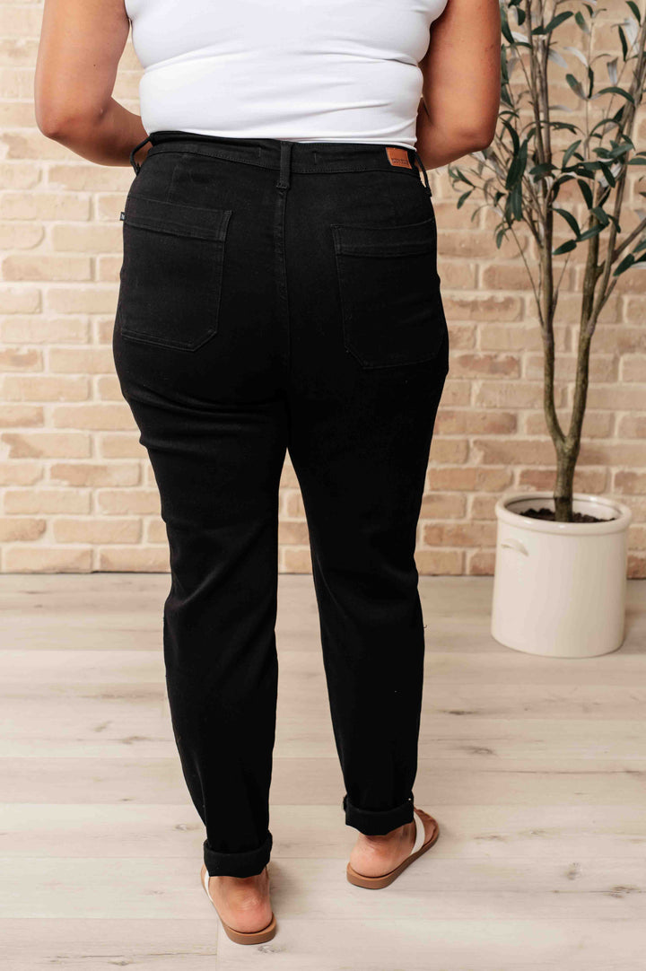 Carmen Double Cuff Joggers in Black by Judy Blue