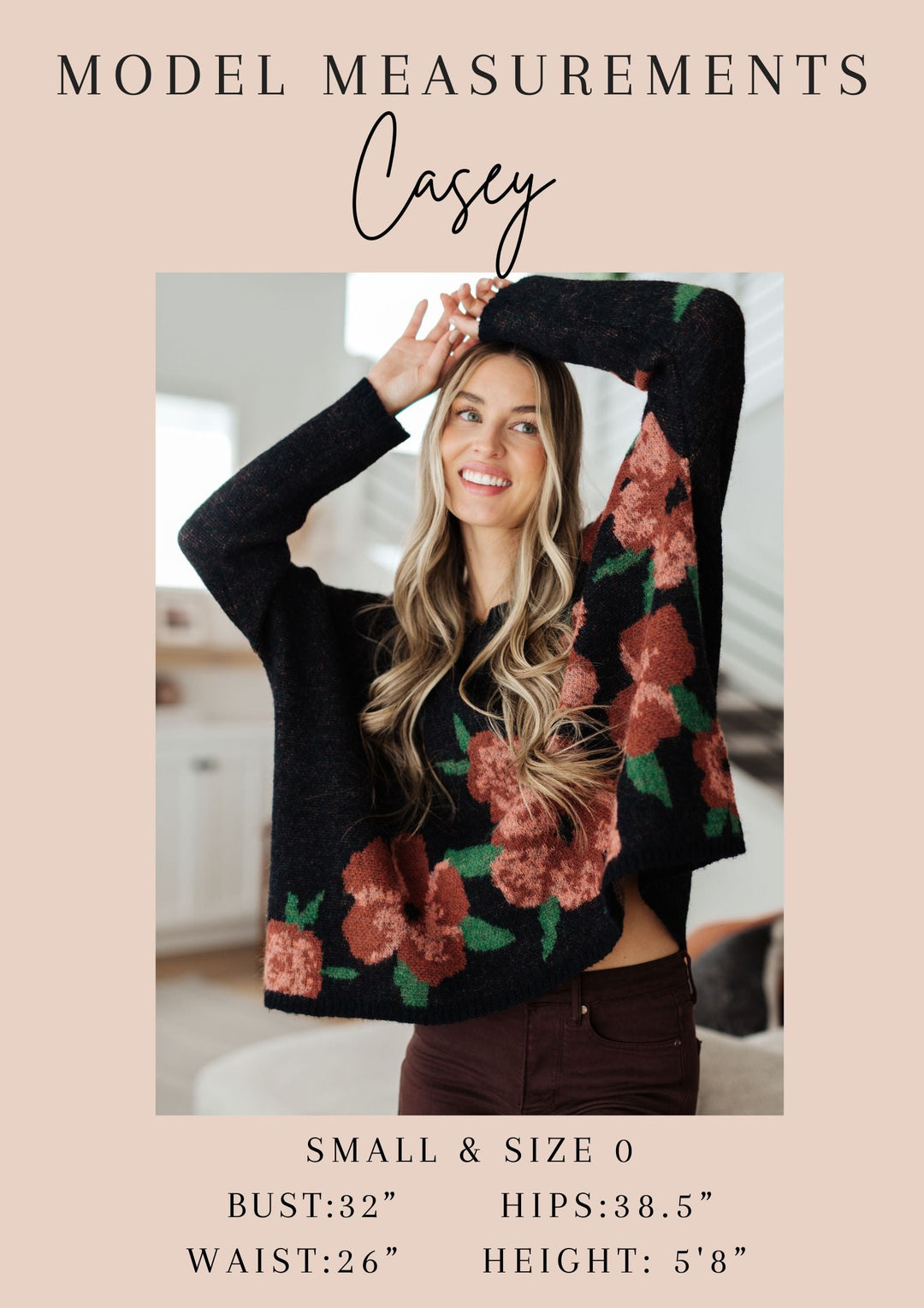 Falling Flowers Floral Sweater - 12/17