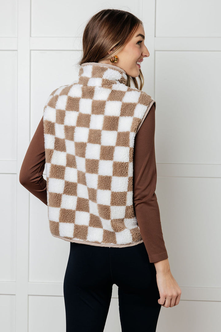 Check it Out Checkered Fleece Vest - 12/31