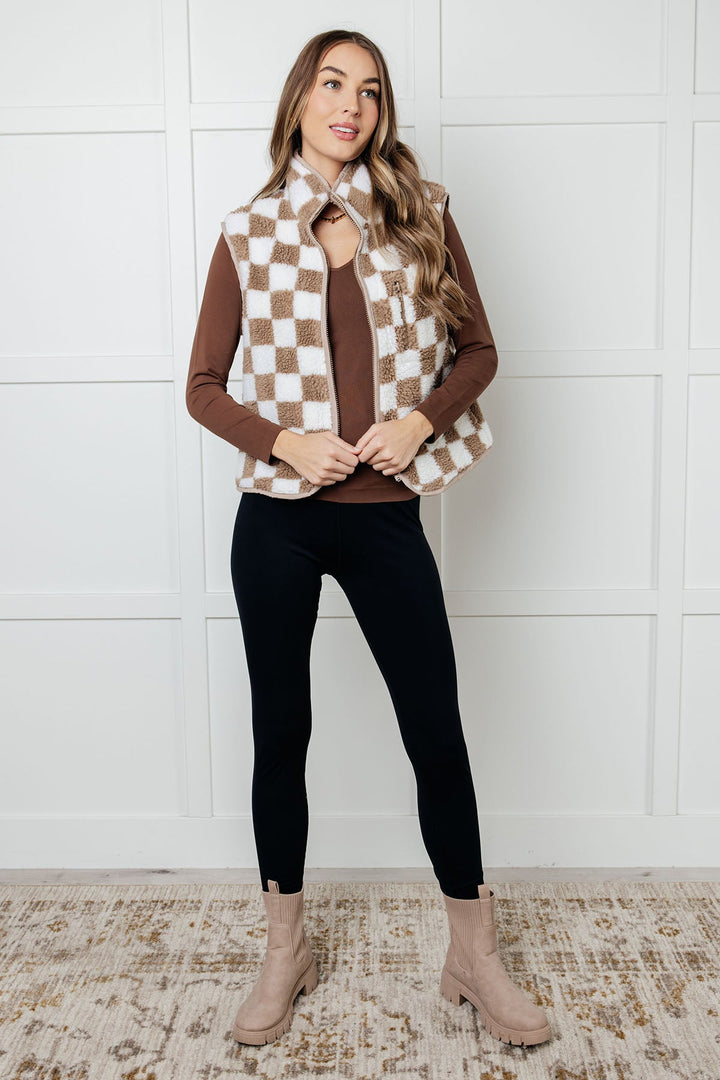 Check it Out Checkered Fleece Vest - 12/31