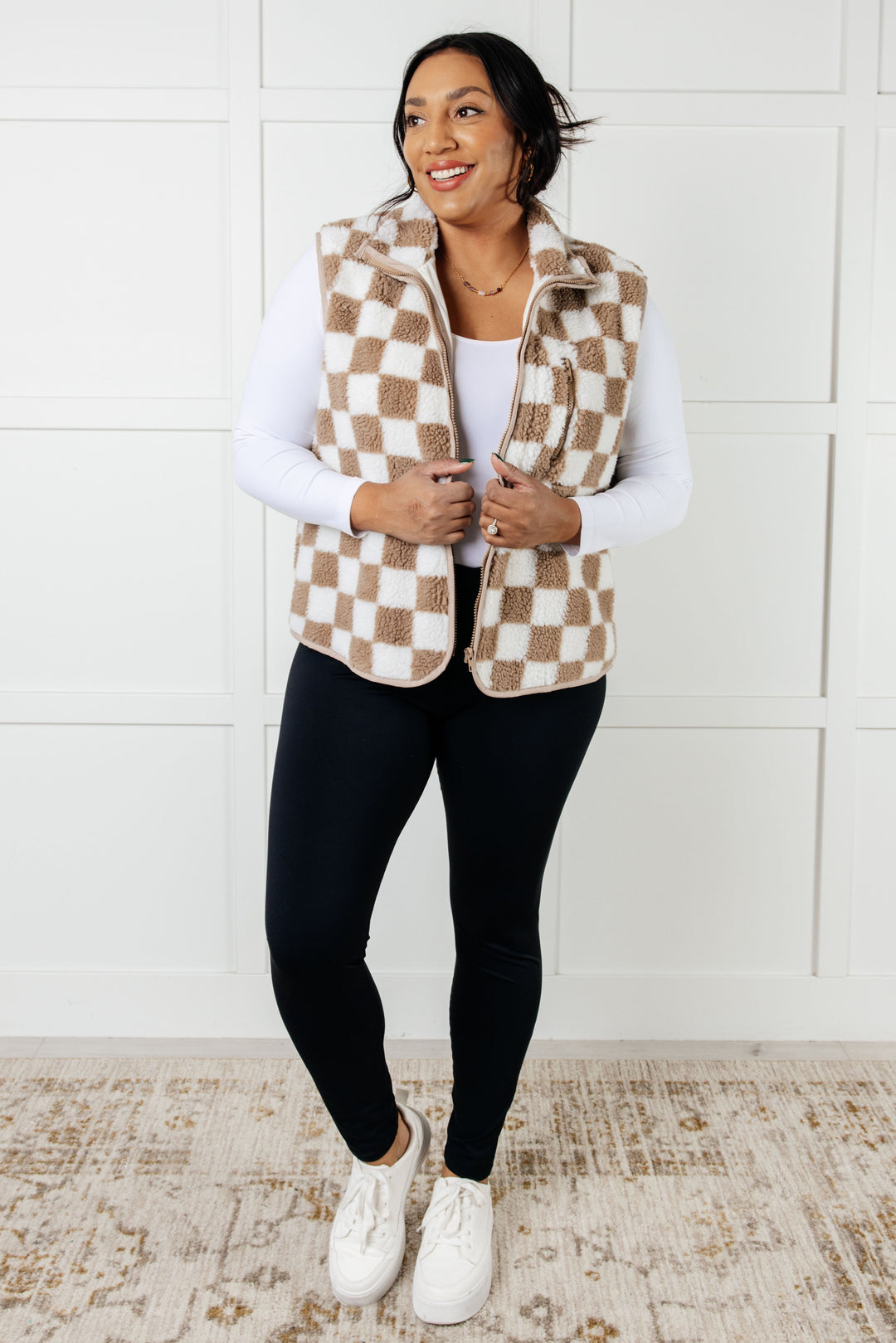 Check it Out Checkered Fleece Vest - 12/31