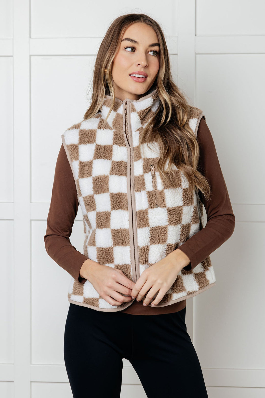 Check it Out Checkered Fleece Vest - 12/31