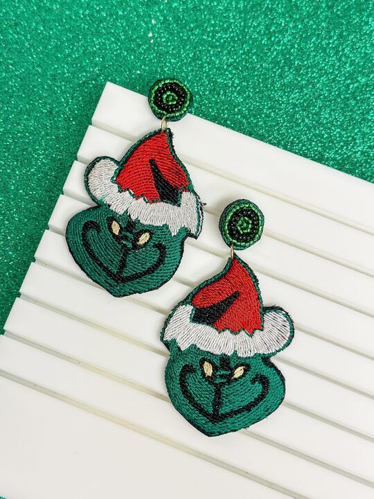 Christmas Cartoon Beaded Dangle Earrings