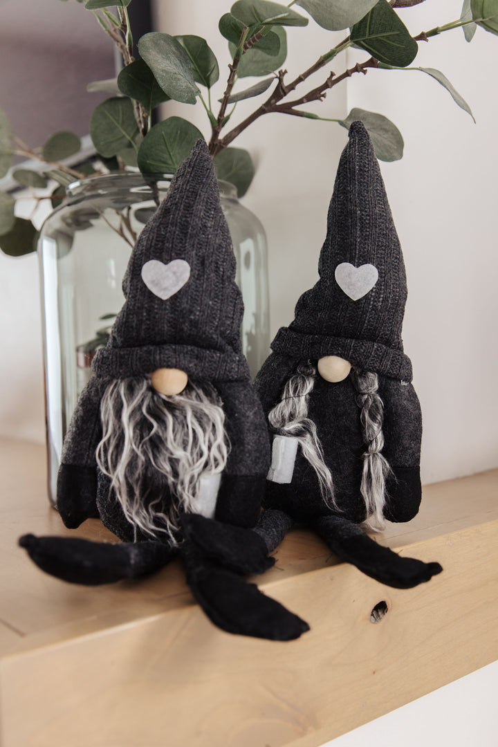 Coffee Lover Gnomes Set of 2 in Charcoal (Ships in 2-3 Weeks)