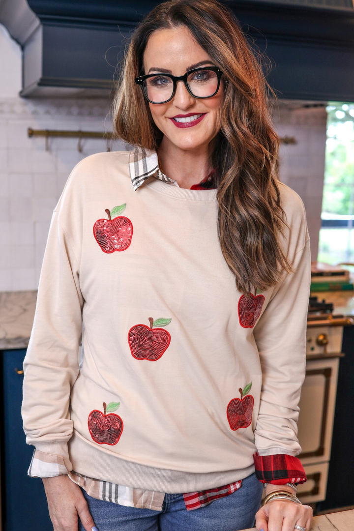 Apple Orchard Sequin Sweatshirt by Jess Lea