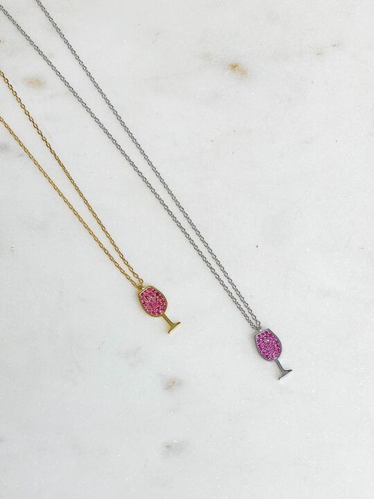 Cubic Zirconia Wine Pendant Necklaces