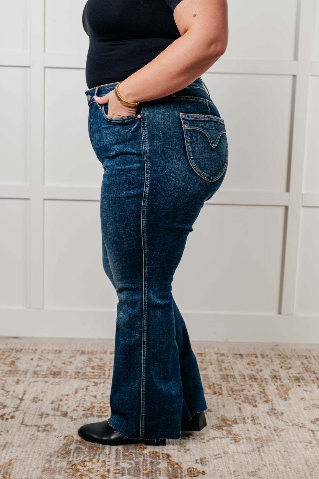 Edna High Rise Control Top Shield Pocket Flare Jeans by Judy Blue