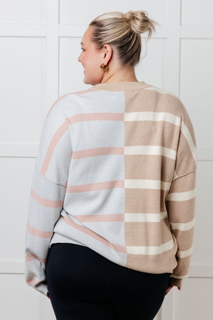 Exceptional Thought Striped Patchwork Sweater - 1/7