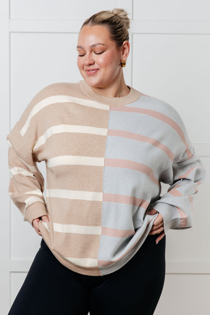 Exceptional Thought Striped Patchwork Sweater - 1/7