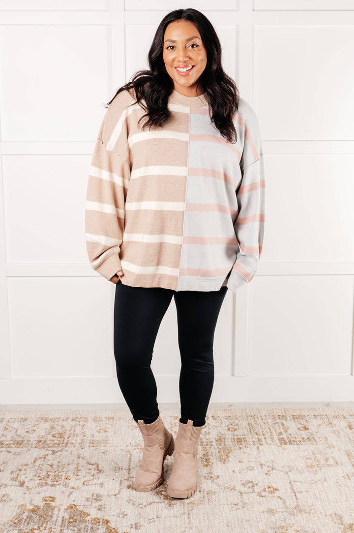 Exceptional Thought Striped Patchwork Sweater - 1/7