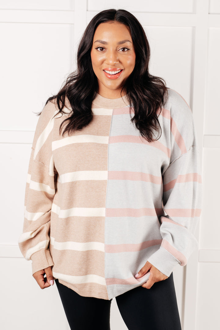 Exceptional Thought Striped Patchwork Sweater - 1/7