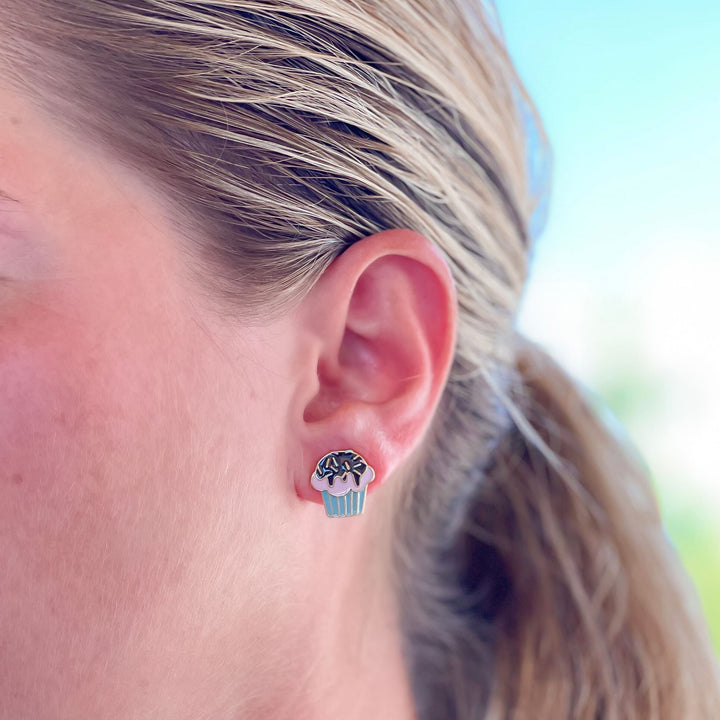 Sprinkle Cupcake Signature Enamel Studs by Prep Obsessed