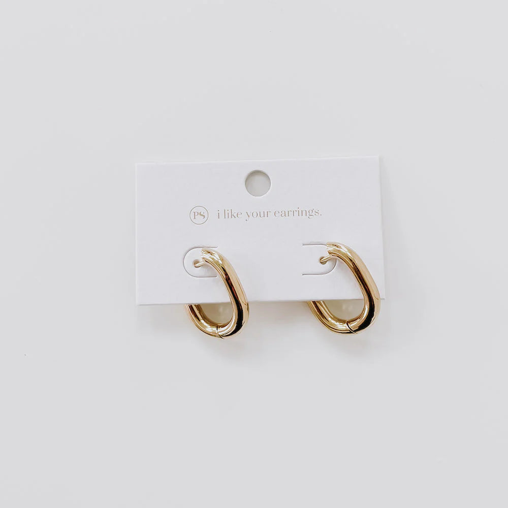 Flirty Fantasy Oval Hoop Earrings by Pretty Simple