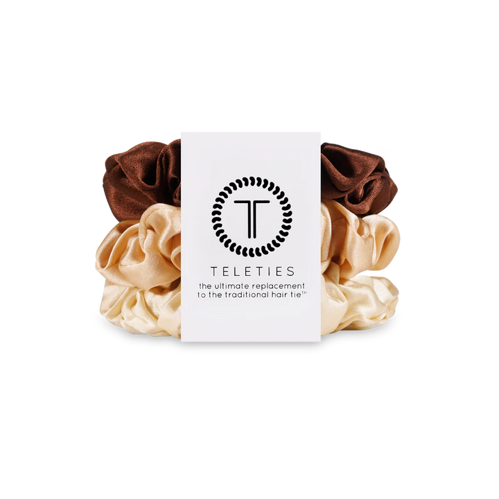 Teleties Silk Scrunchies - Large Band Pack of 3 - For The Love of Nudes