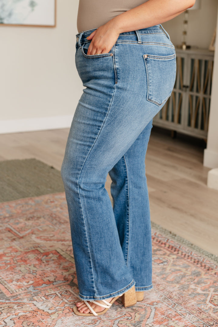 Genevieve Mid Rise Vintage Bootcut Jeans by Judy Blue