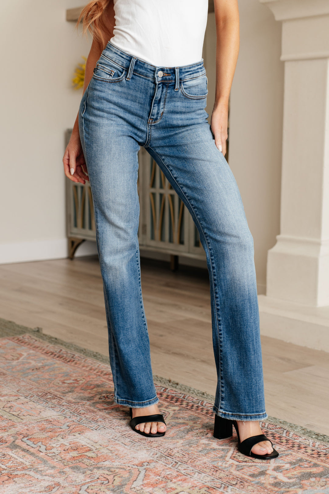 Genevieve Mid Rise Vintage Bootcut Jeans by Judy Blue