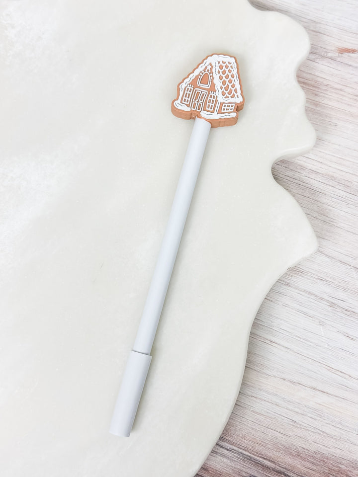 Gingerbread House Top Novelty Pen