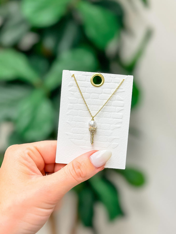 Gold Dipped Tee Time Pendant Necklace