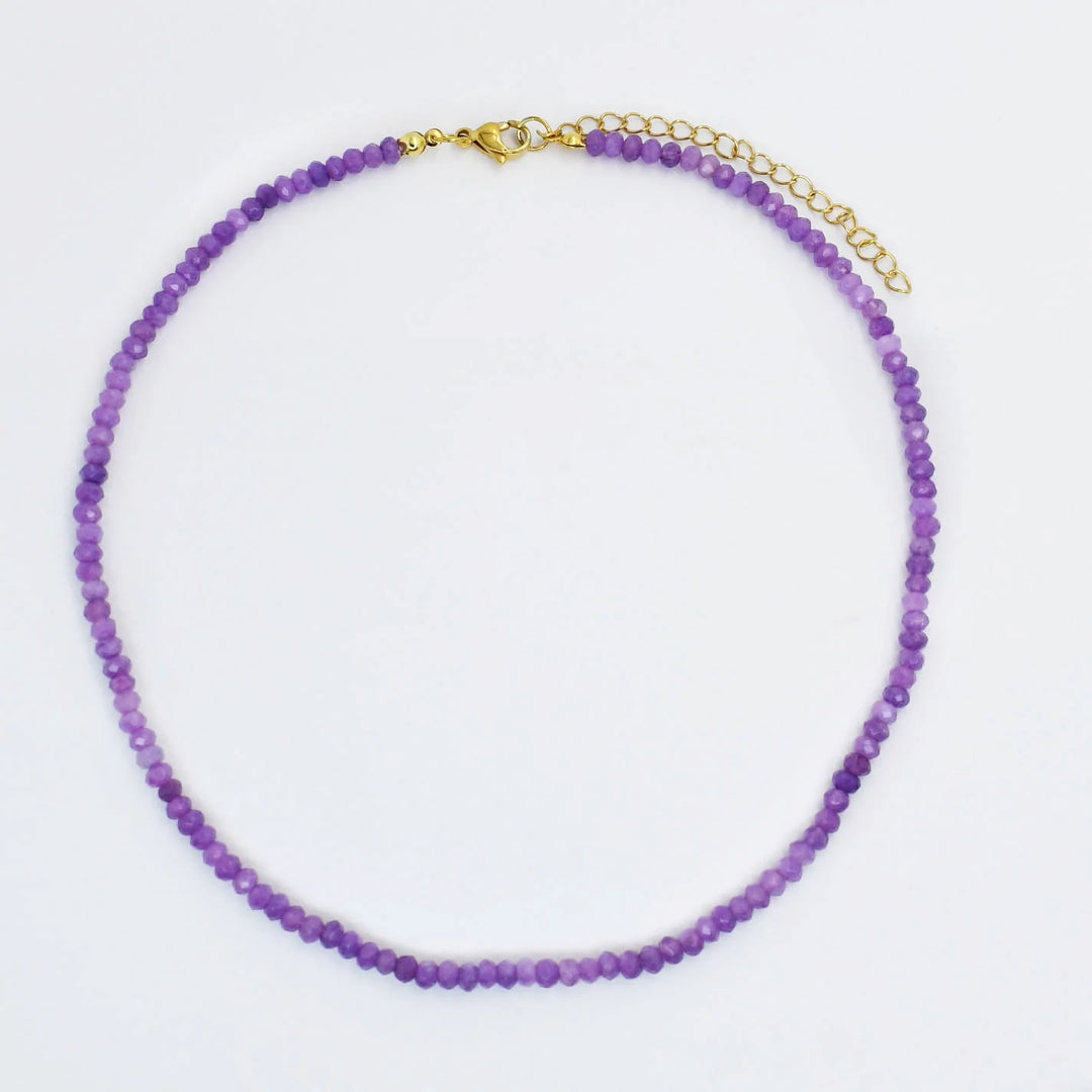 Grape Dainty Gemstone Necklace