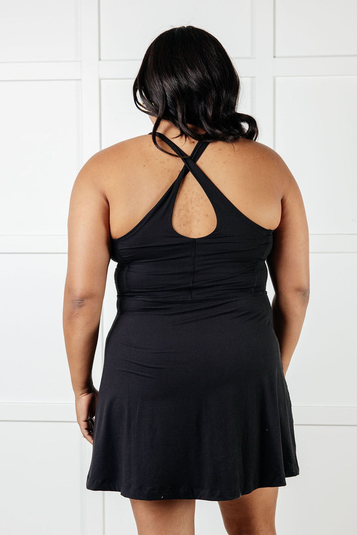 Gym and Tonic Butter Romper Dress in  Black - 1/2