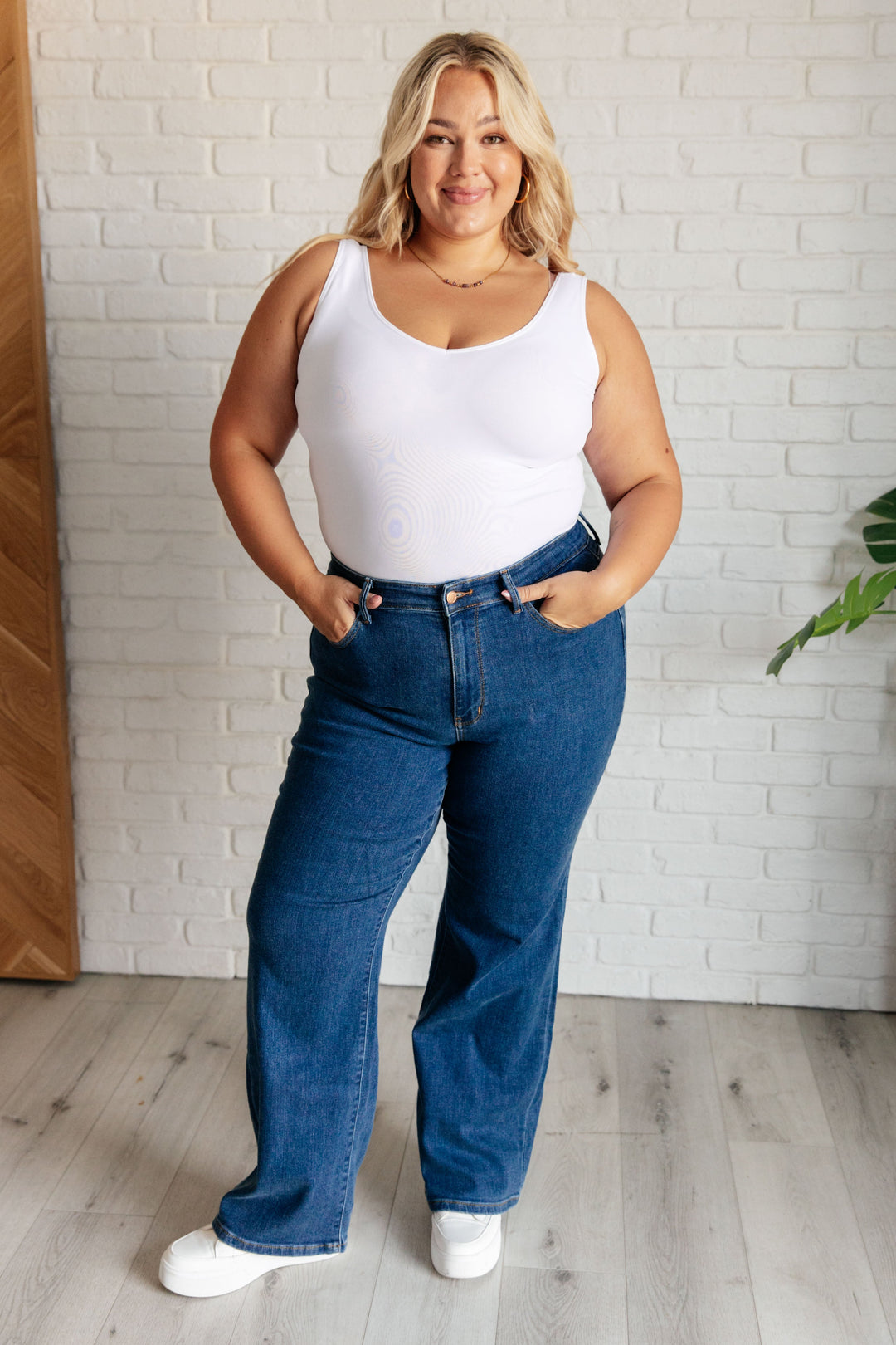 Hazel High Rise Vintage Wide Leg Jeans by Judy Blue