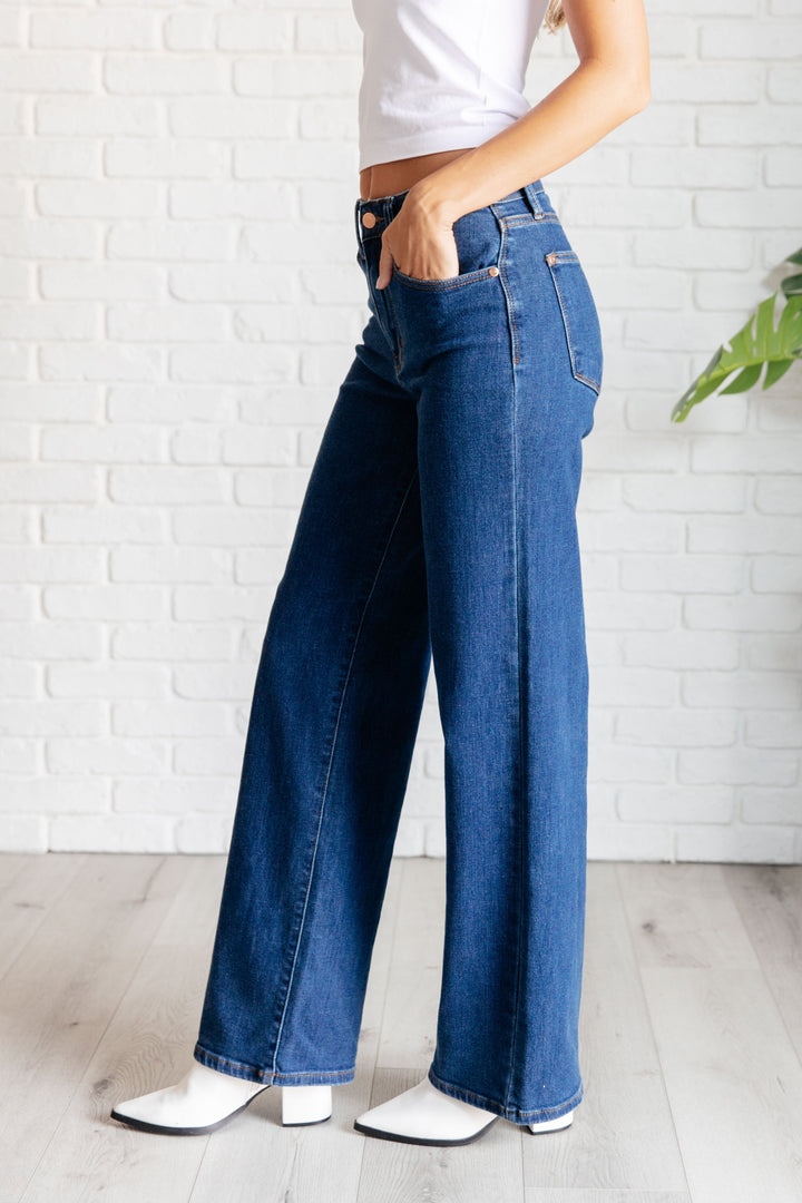 Hazel High Rise Vintage Wide Leg Jeans by Judy Blue