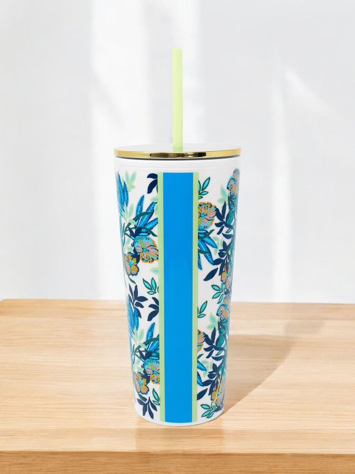 Tumbler with Straw by Lilly Pulitzer - The Hottest Spot Navy