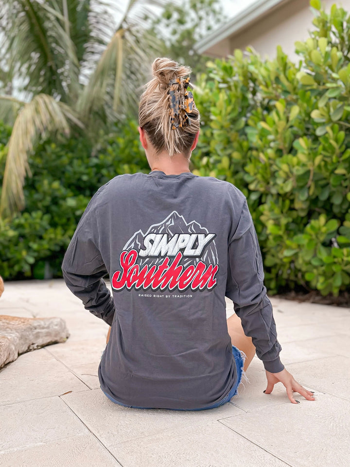 Mountain Logo Long Sleeve Tee by Simply Southern