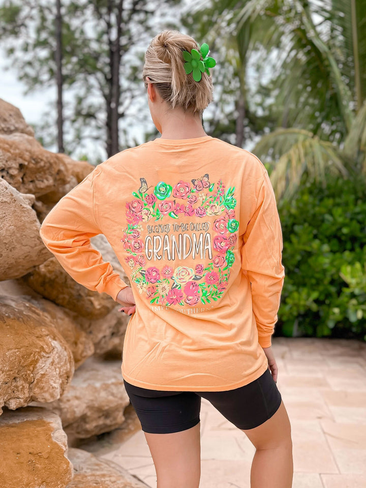 'Blessed to be Called Grandma' Floral Long Sleeve Tee by Simply Southern