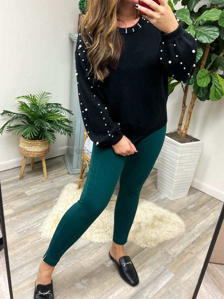 Magic Ankle Crop Skinny Pants in Hunter Green