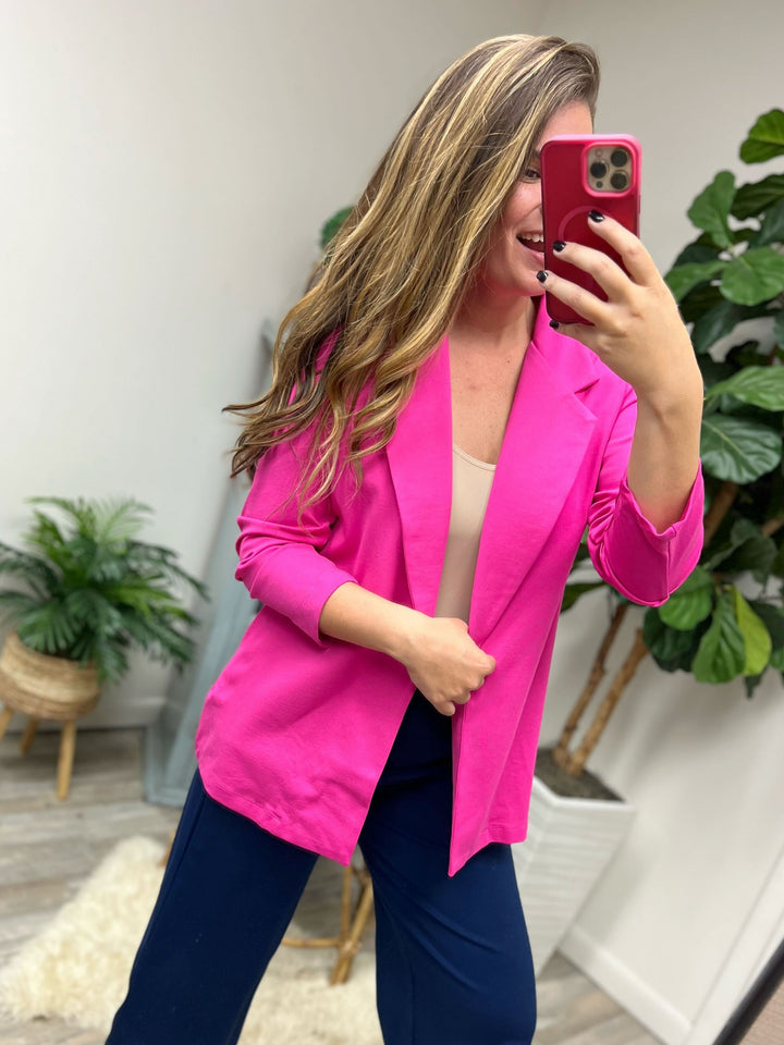 Magic 3/4 Blazer in Hot Pink