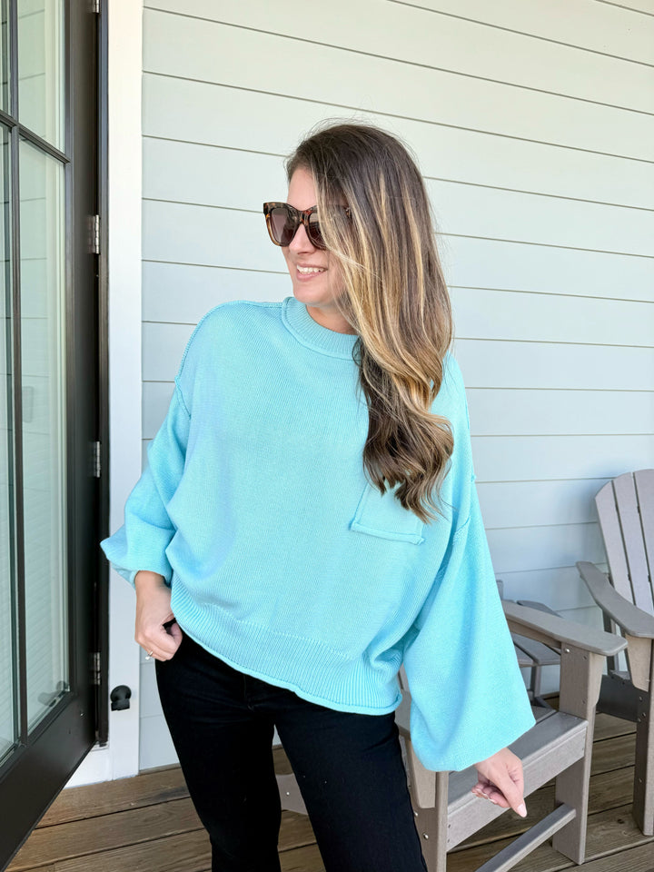 Slouchy Long Sleeve Pocket Sweater by POL