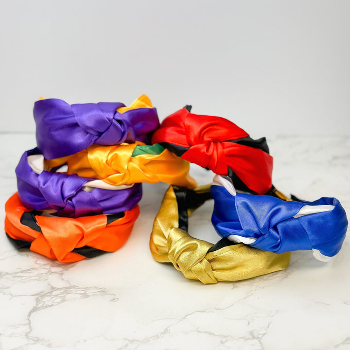 Jumbo Puffy Knotted Headbands - Black & Gold