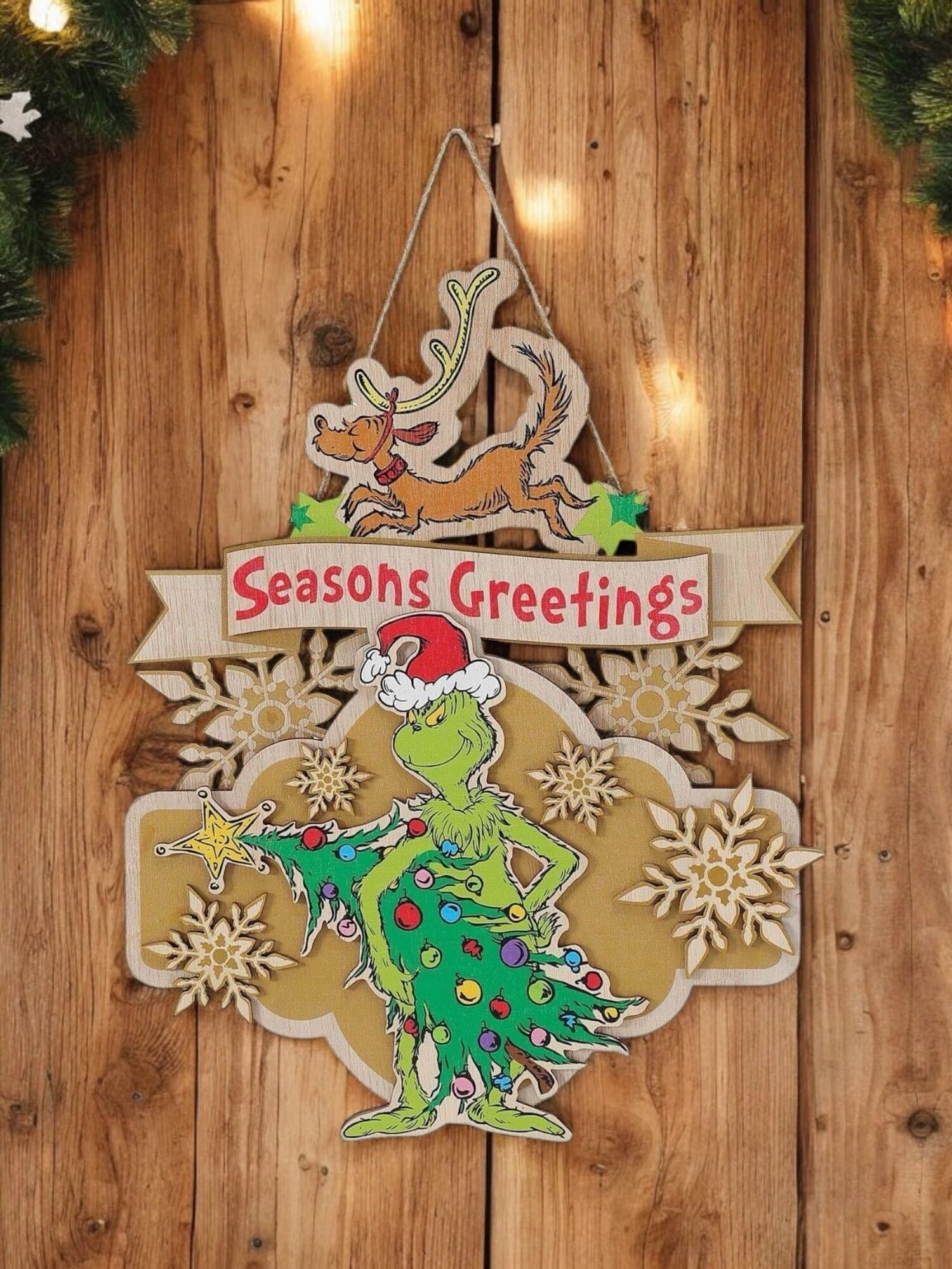 The Grinch Wooden Cutout Wall Decor top