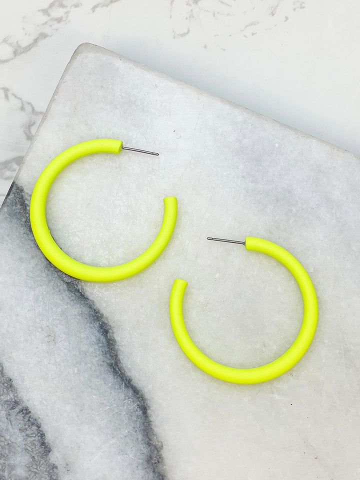 The Classic Enamel Hoop - Neon Yellow