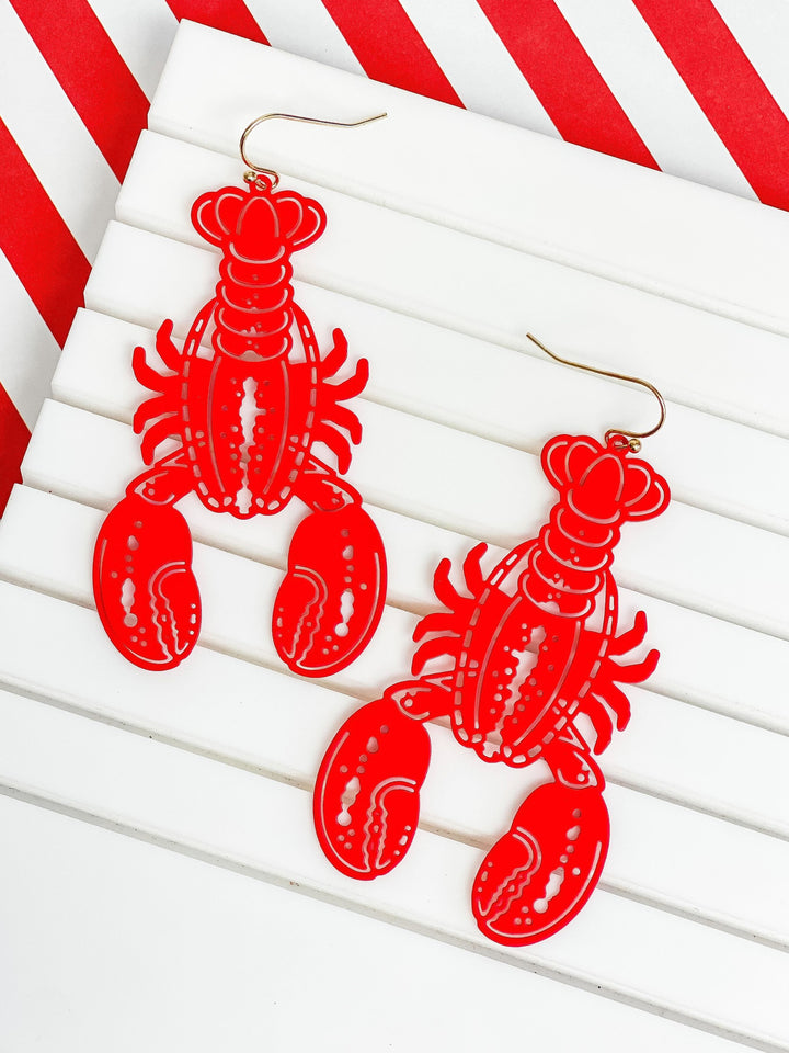 Pop Art Lobster Dangle Earrings