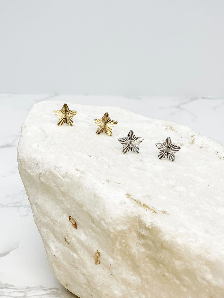 Shining Star Stud Earrings - Gold