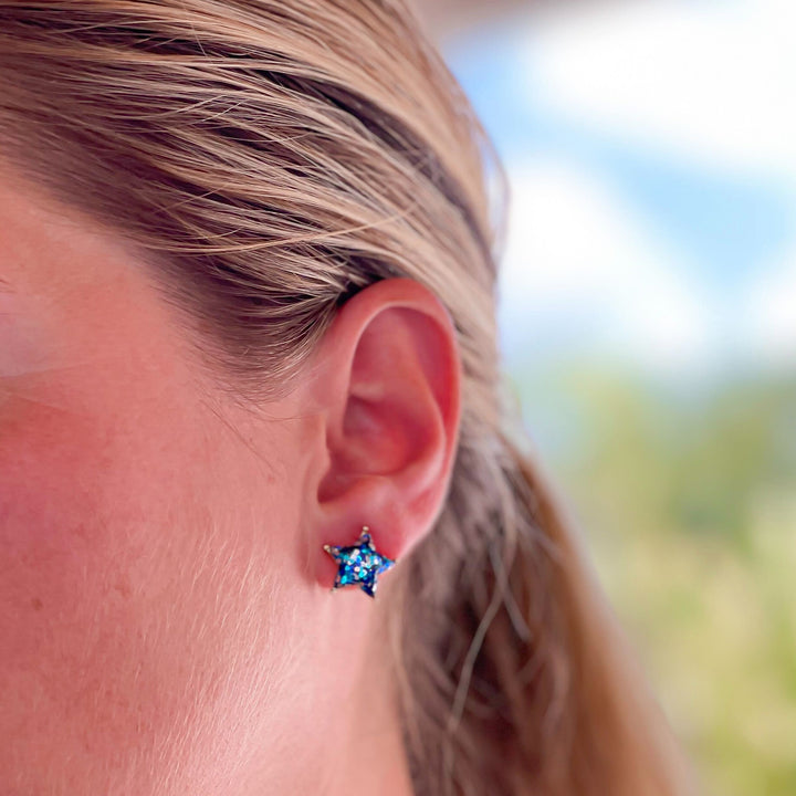 Glittery Star Stud Set of 3 - Patriotic