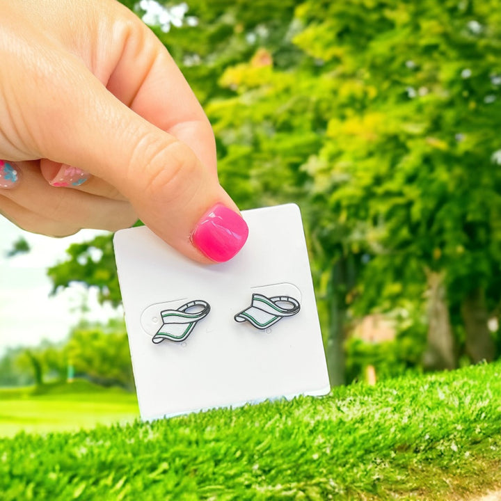 Sun Visor Enamel Stud Earrings