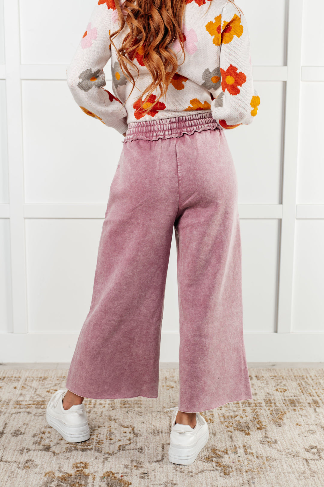 In or Out Wide Leg Cropped Pants in Light Rose - 12/18