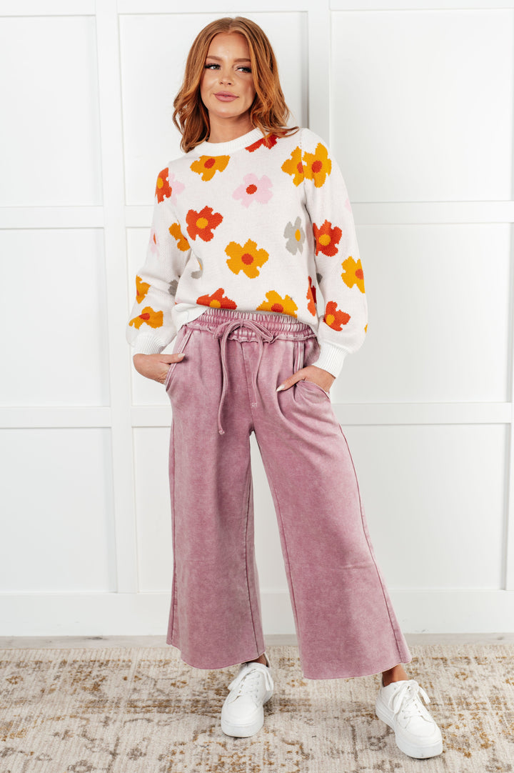 In or Out Wide Leg Cropped Pants in Light Rose - 12/18