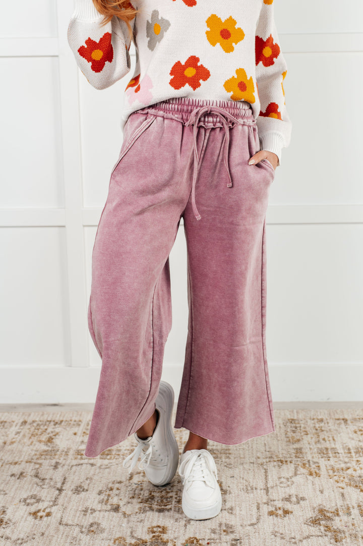 In or Out Wide Leg Cropped Pants in Light Rose - 12/18