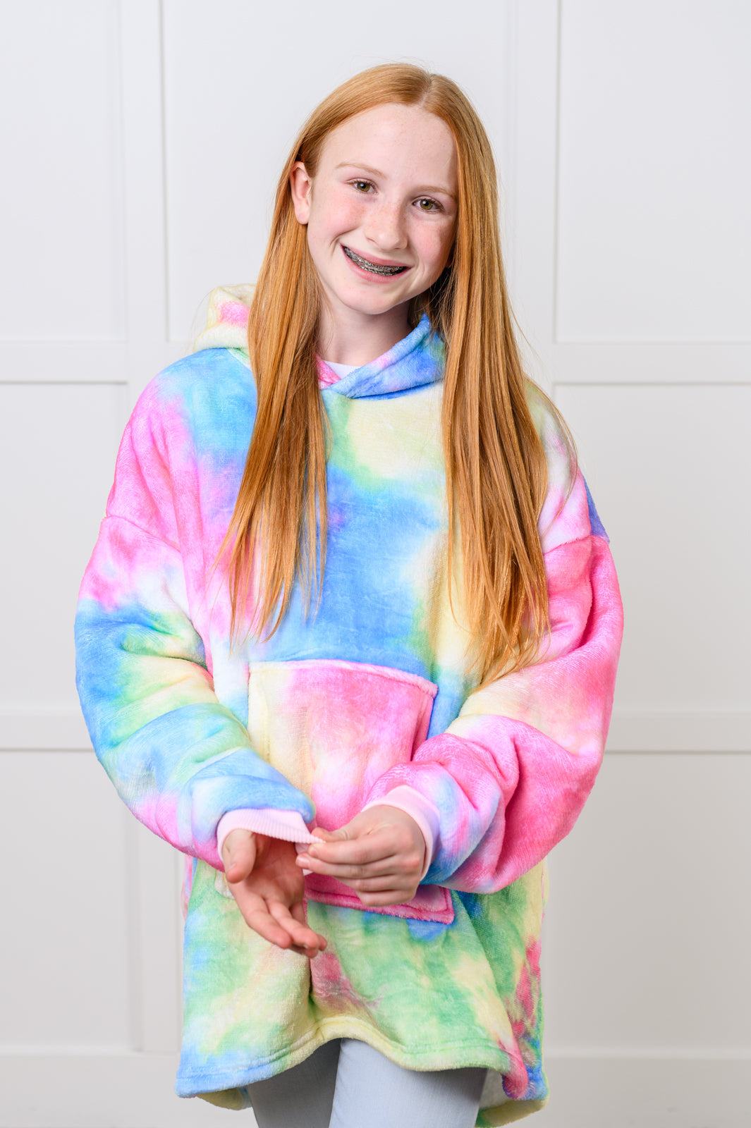 Kids Oversized Hoodie Blanket in Rainbow - 12/6