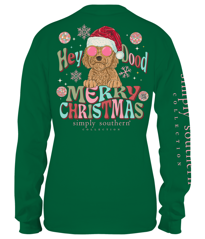 'Hey Dood' Christmas Pup Long Sleeve Tee by Simply Southern